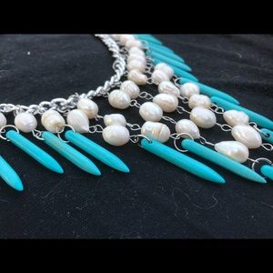 Genuine pearls and Howlite set